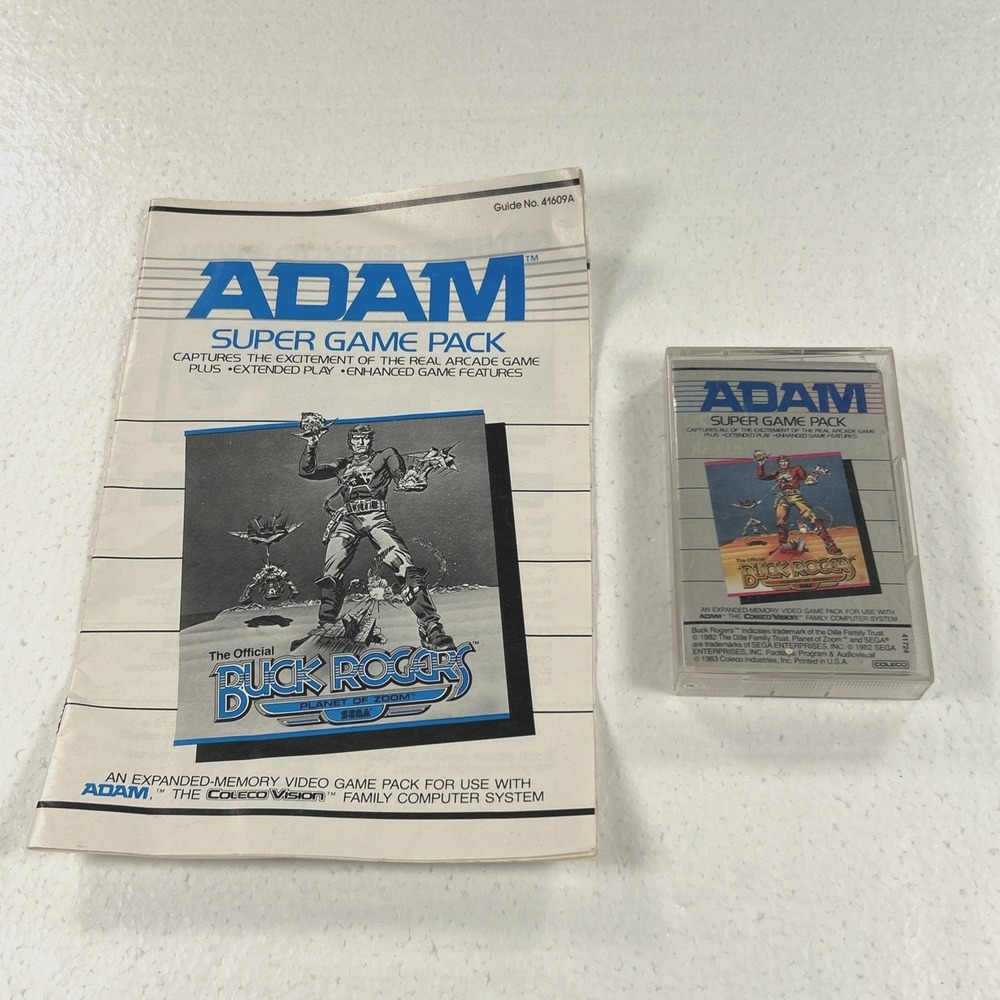 Buck Rogers Planet of Zoom Coleco Vision ADAM Super Game Pack Cassette 1982